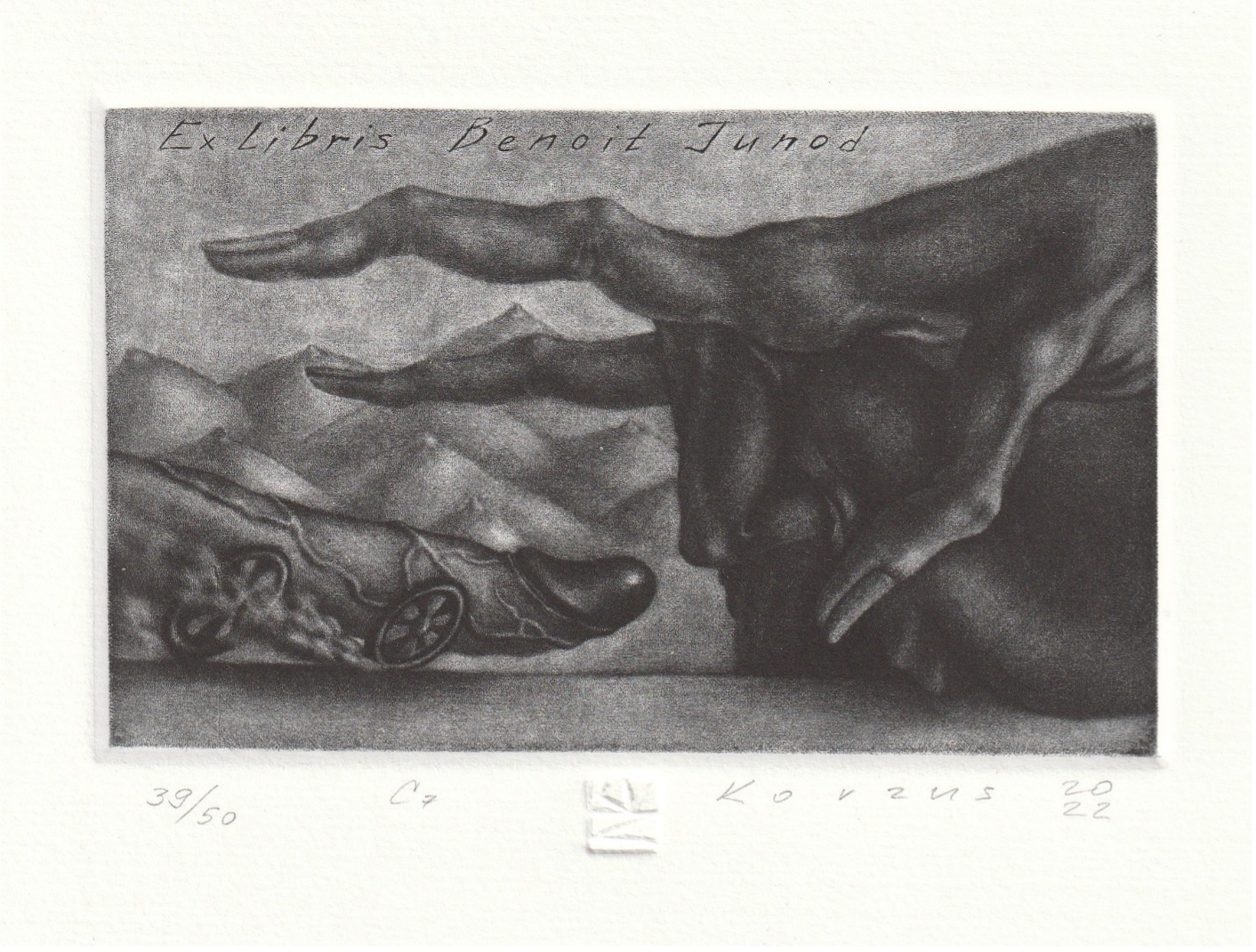 Mezzotint van Kate Kovzus(BLR) uit 2022